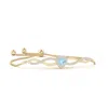 Angara Heart-shaped Aquamarine Infinity Bolo Bracelet In Yellow Gold/light Swiss Blue