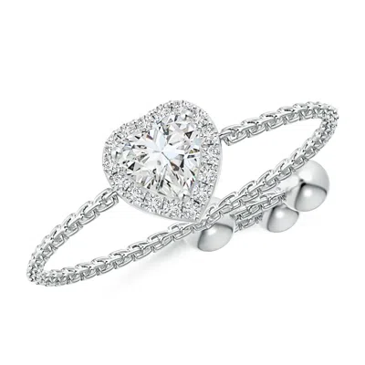 Angara Heart-shaped Diamond Bolo Ring With Halo In Metallic