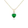 Angara Heart-shaped Emerald Rabbit Ear Bale Pendant In Yellow Gold/rich Green