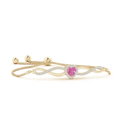 Angara Heart-shaped Pink Sapphire Infinity Bolo Bracelet
