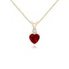Angara Heart-shaped Ruby Rabbit Ear Bale Pendant In Yellow Gold/deep Rich Red