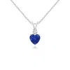 Angara Heart-shaped Sapphire Rabbit Ear Bale Pendant In White Gold/medium To Rich Blue