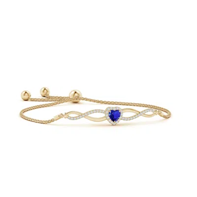 Angara Heart-shaped Tanzanite Infinity Bolo Bracelet In Blue