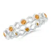Angara Hexagonal Alternate Citrine Eternity Ring In White Gold/golden