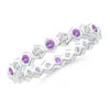Angara Hexagonal Amethyst And Diamond Eternity Ring In White Gold/medium Dark Purple