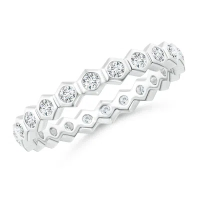 Angara Hexagonal Diamond Eternity Ring In Metallic