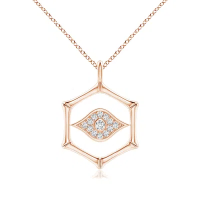 Angara Hexagonal Indochine Bamboo Evil Eye Pendant With Diamond In Gold
