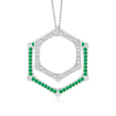 Angara Hexagonal Indochine Bamboo Multi-wear Emerald Pendant In Green