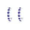 Angara Hexagonal Small Tanzanite J-hoops In White Gold/rich Violet Blue
