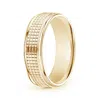 Angara High Polished Comfort Fit Pattern Wedding Band In Yellow Gold