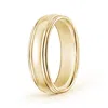 Angara High Polished Double Round Edges Dome Wedding Band In Yellow Gold