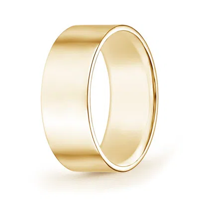 Angara High Polished Flat Surface Classic Wedding Band In Yellow Gold