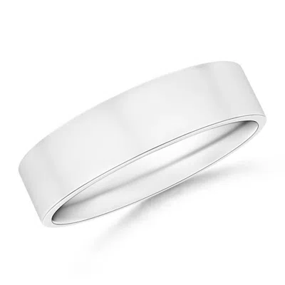 Angara High Polished Flat Surface Comfort Fit Wedding Band In Gold