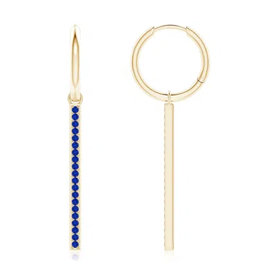 Angara Hinged Hoop Dangling Sapphire Bar Earrings In Blue