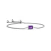 Angara Horizontally Set Emerald-cut Amethyst Bolo Bracelet In White Gold/dark Purple