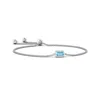 Angara Horizontally Set Emerald-cut Aquamarine Bolo Bracelet In White Gold/swiss Blue