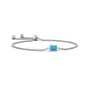 Angara Horizontally Set Emerald-cut Fancy Intense Blue Diamond Bolo Bracelet