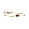 Angara Horizontally Set Emerald-cut Garnet Bolo Bracelet In Yellow Gold/medium Red