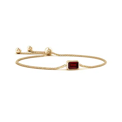 Angara Horizontally Set Emerald-cut Garnet Bolo Bracelet In Gold