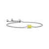 Angara Horizontally Set Emerald-cut Lab-grown Fancy Intense Yellow Diamond Bolo Bracelet In White Gold/fancy Intense