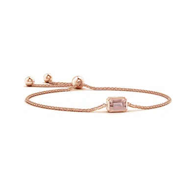 Angara Horizontally Set Emerald-cut Morganite Bolo Bracelet In Gold