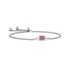 Angara Horizontally Set Emerald-cut Pink Tourmaline Bolo Bracelet In White Gold/medium Pink