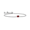 Angara Horizontally Set Emerald-cut Ruby Bolo Bracelet In White Gold/deep Rich Red