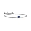 Angara Horizontally Set Emerald-cut Sapphire Bolo Bracelet In White Gold/medium To Rich Blue