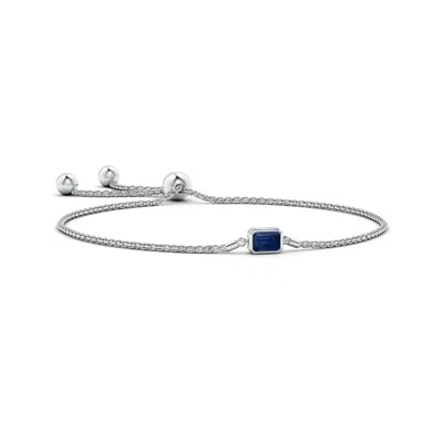 Angara Horizontally Set Emerald-cut Sapphire Bolo Bracelet In Metallic