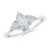 Angara Igi Certified Lab-grown Marquise And Trillion Diamond Three Stone Reverse Tapered Shank Engagement R In White Gold/f-g