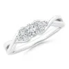 Angara Illusion Set Diamond Crossover Promise Ring In White Gold/g