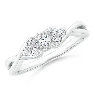 Angara Illusion Set Diamond Crossover Promise Ring In Metallic