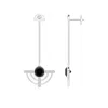 Angara Infinity Half Concentric Circle Black Onyx Dangle Earrings With Diamond Accents In White Gold/black