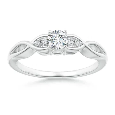 Angara Infinity Twist Round Diamond Promise Ring In Metallic