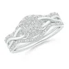 Angara Interlaced Quad Diamond Cushion Halo Bridal Set In White Gold/colorless