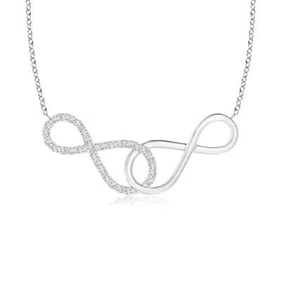 Angara Interlocking Diamond Sideways Infinity Necklace In Metallic