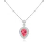 Angara Inverted Pear Lab-grown Fancy Intense Pink Diamond Necklace In White Gold/fancy Intense
