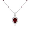 Angara Inverted Pear Ruby Necklace With Diamonds In White Gold/deep Rich Red