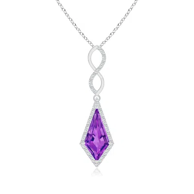 Angara Kite-shaped Step-cut Amethyst Infinity Pendant In Purple