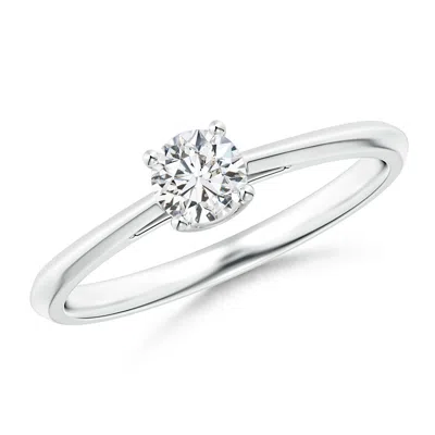 Angara Knife-edged Classic Round Diamond Solitaire Engagement Ring In Metallic