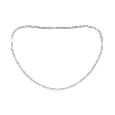 Angara Lab-grown-18" Prong-set Diamond Tennis Necklace In Metallic