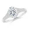 Angara Lab-grown Aeon Vintage Inspired Oval Diamond Solitaire Engagement Ring With Milgrain In White Gold/f-g