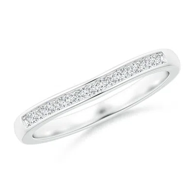 Angara Lab-grown Aeon Vintage Style Diamond Curved Wedding Ring In Metallic