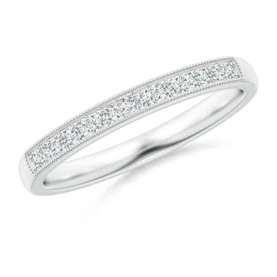 Angara Lab-grown Aeon Vintage Style Diamond Half Eternity Wedding Ring With Milgrain In Metallic