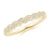 Angara Lab-grown Aeon Vintage Style Diamond Twisted Half Eternity Milgrain Wedding Ring In Yellow Gold/f-g