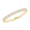 Angara Lab-grown Aeon Vintage Style Pave-set Diamond Wedding Ring With Milgrain In Yellow Gold/f-g