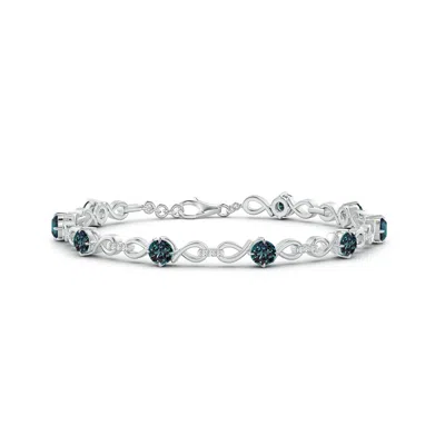 Angara Lab-grown Alexandrite And Diamond Infinity Link Bracelet In Blue