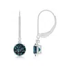 Angara Lab-grown Alexandrite And Diamond Leverback Drop Earrings In White Gold/bluish Green Changing To Brownish Or Pinkish Purple