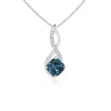 Angara Lab-grown Alexandrite Infinity Pendant With Diamond Accents In White Gold/bluish Green Changing To Brownish Or Pinkish Purple