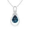 Angara Lab-grown Alexandrite Infinity Pendant With Diamond 'x' Motif In White Gold/bluish Green Changing To Brownish Or Pinkish Purple